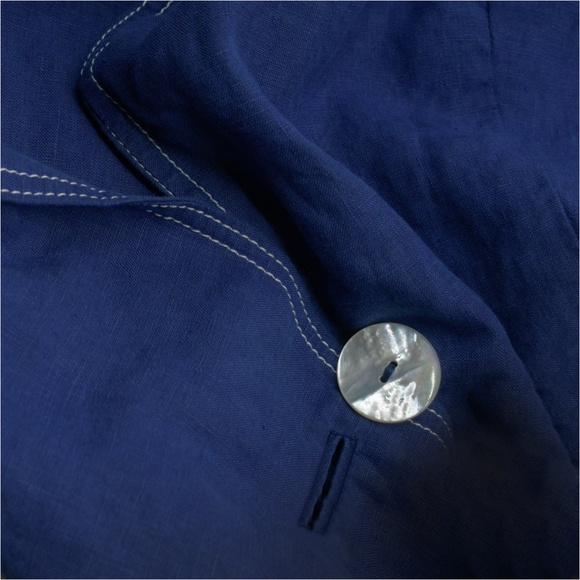 MARINA RINALDI Linen Blazer Single Button Closure Partial Lining Size US 18 - Picture 8 of 10